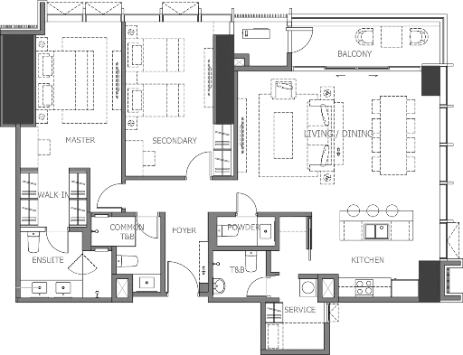 2BR PARKSIDE CORNER UNIT 141 SQM